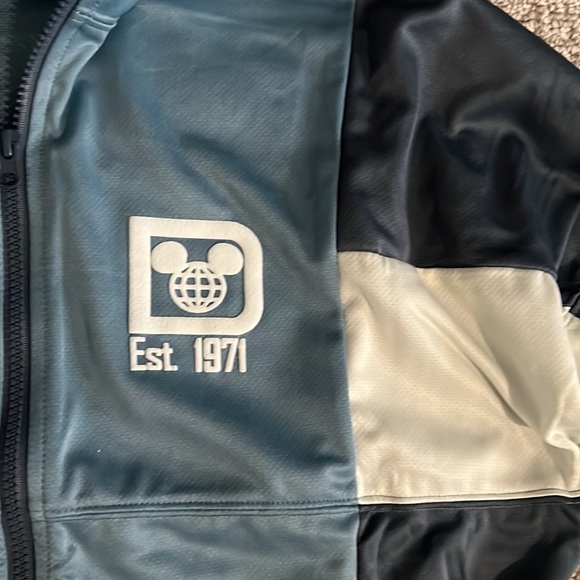 New Mickey Spirit Jersey Track Jacket Blue White Walt Disney World Zip Up Top - Picture 10 of 15
